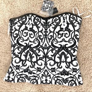 WHBM Scroll Strapless Bustier